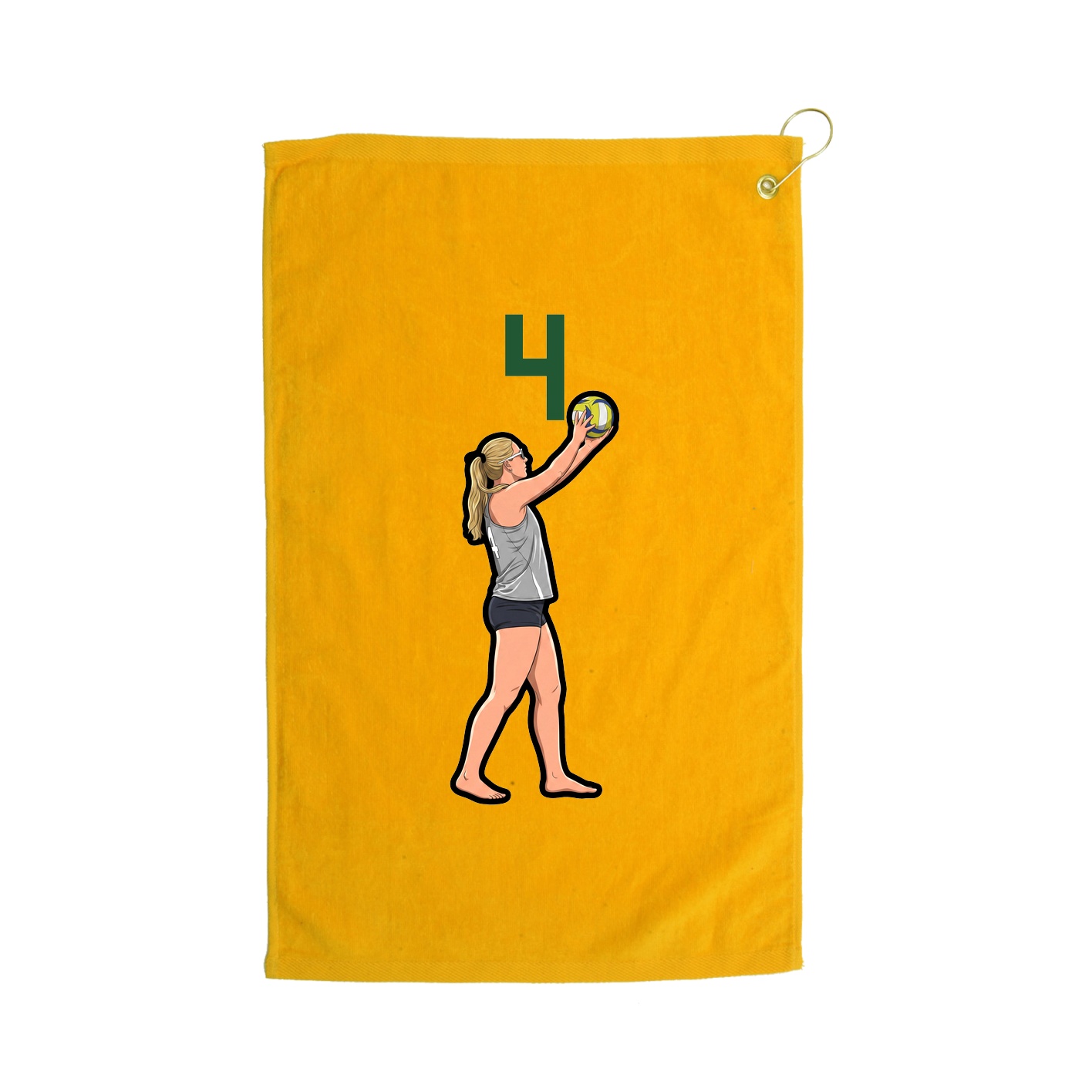 Golf Towel — Number Top in Gold