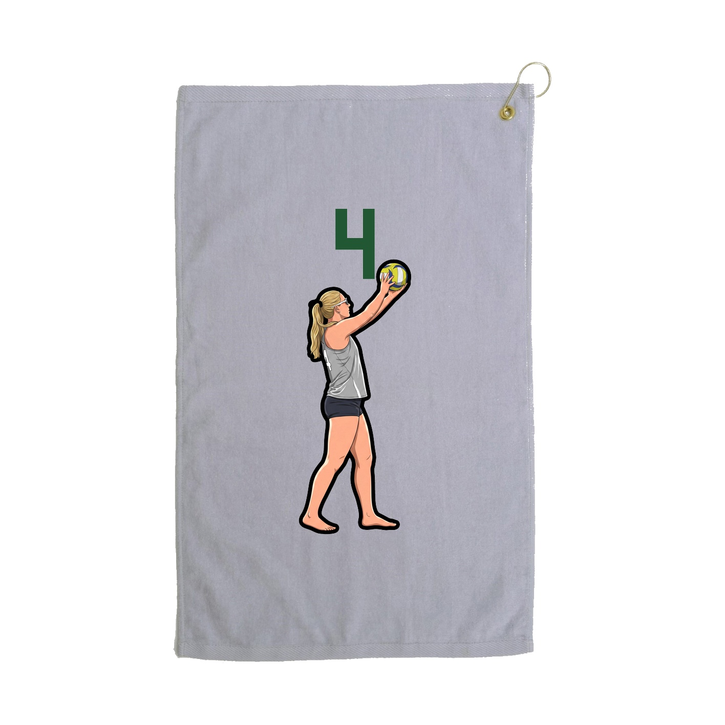 Golf Towel — Number Top in Grey