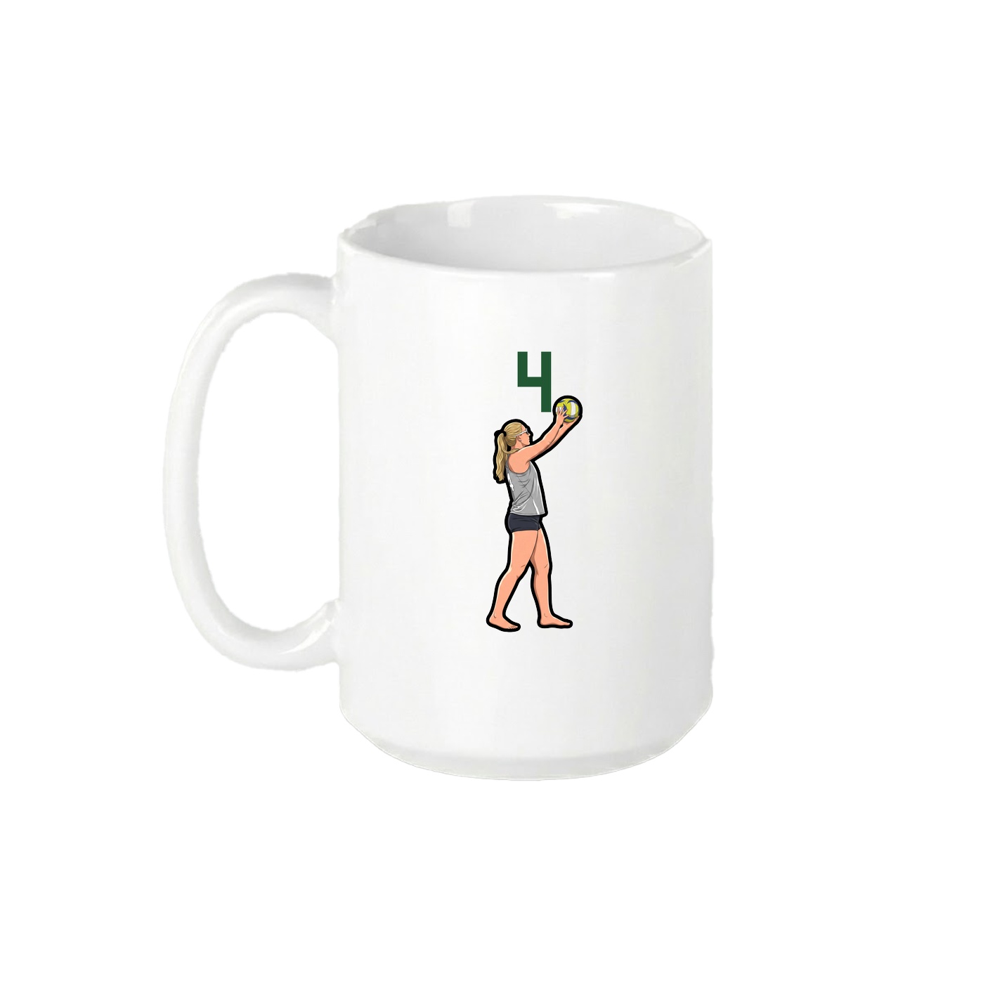 15oz Coffee Mug — Number Top in White