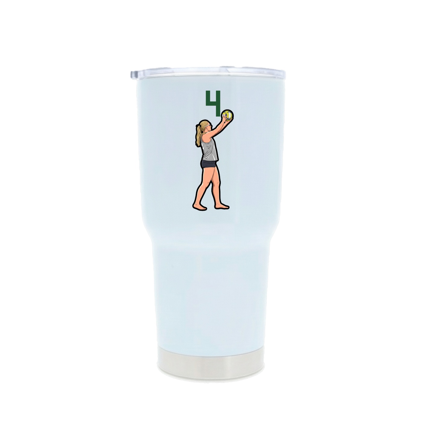 30oz Stainless Steel Tumbler — Number Top in White