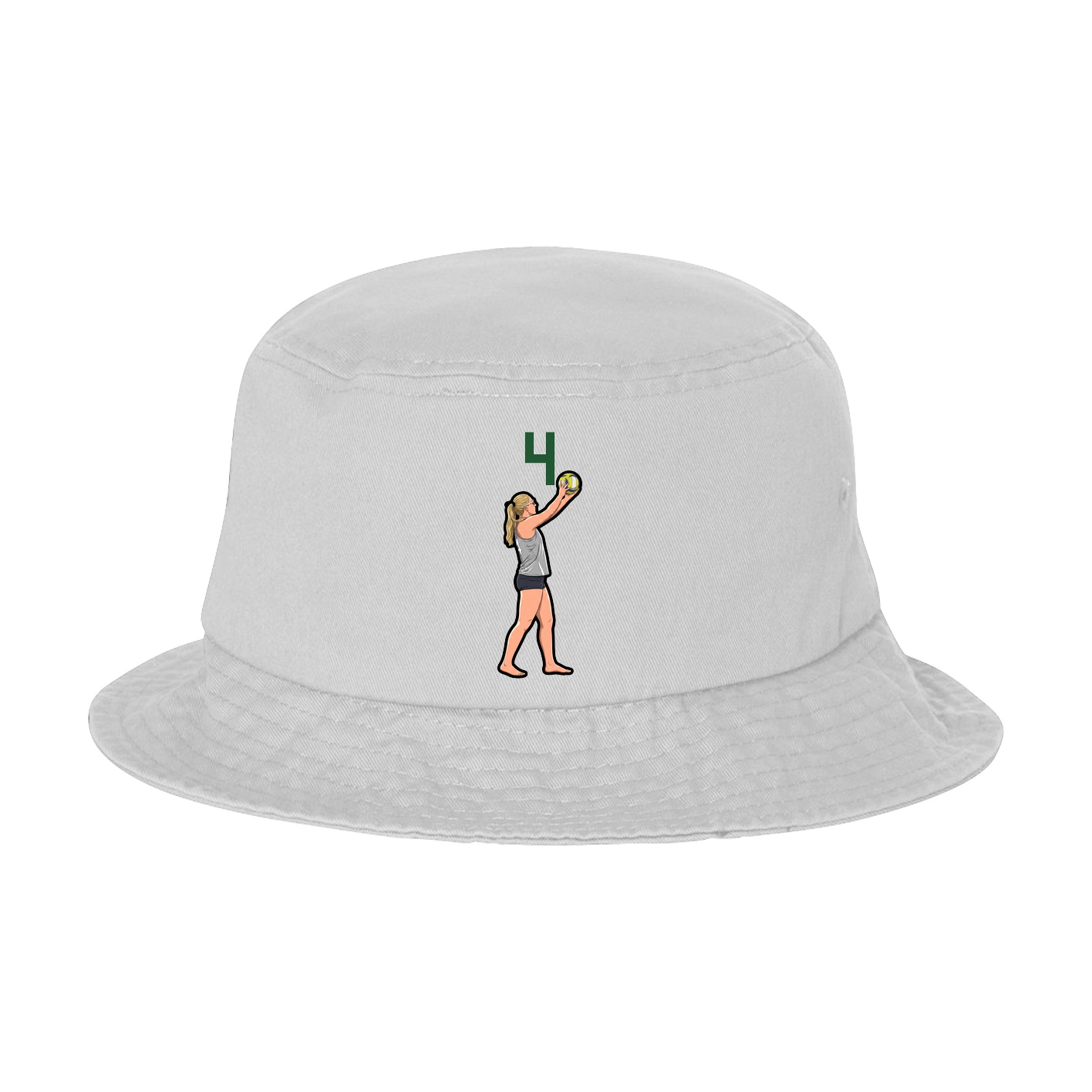 Bucket Cap — Number Top in White