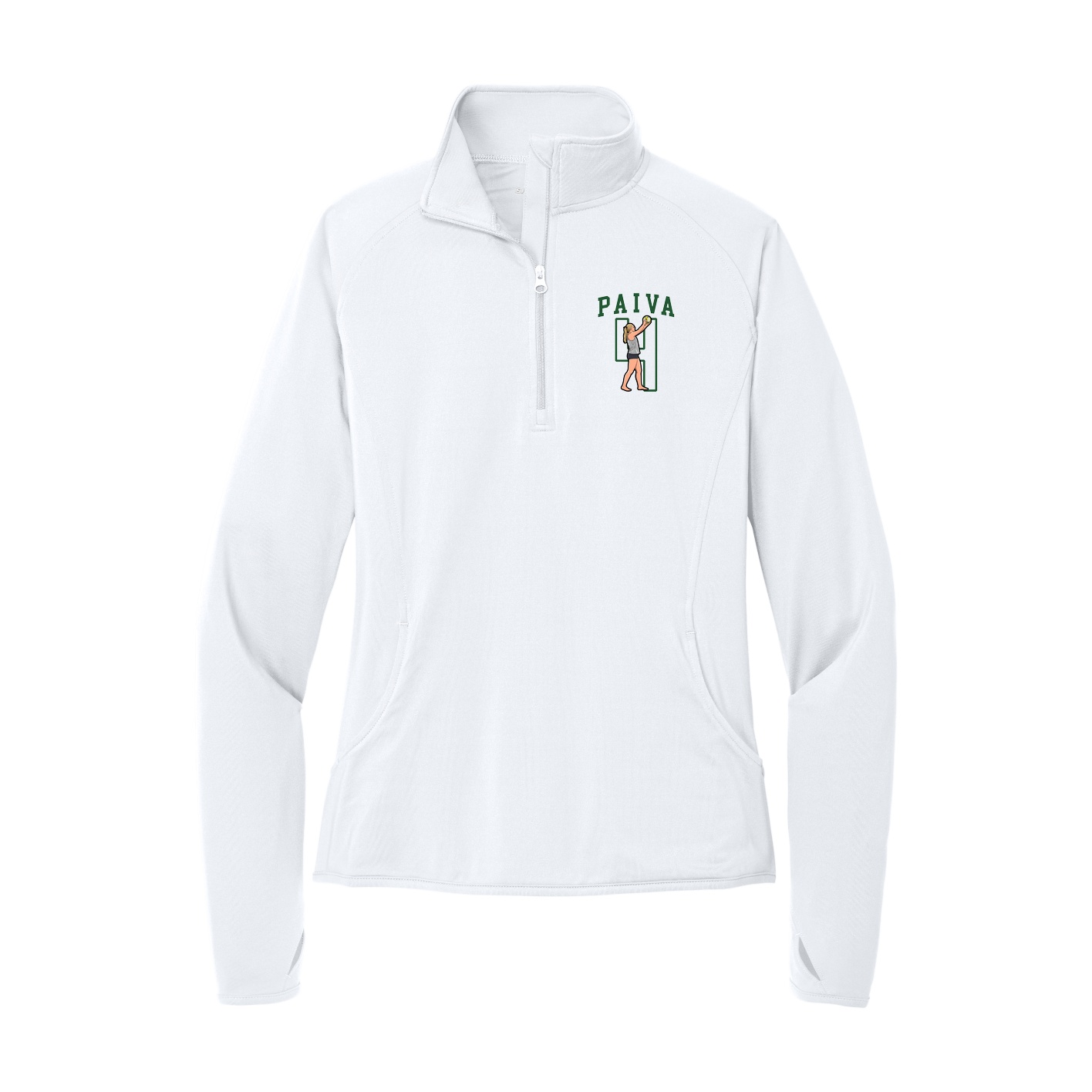 Women's Q-Zip Pullover — Shirsey in White