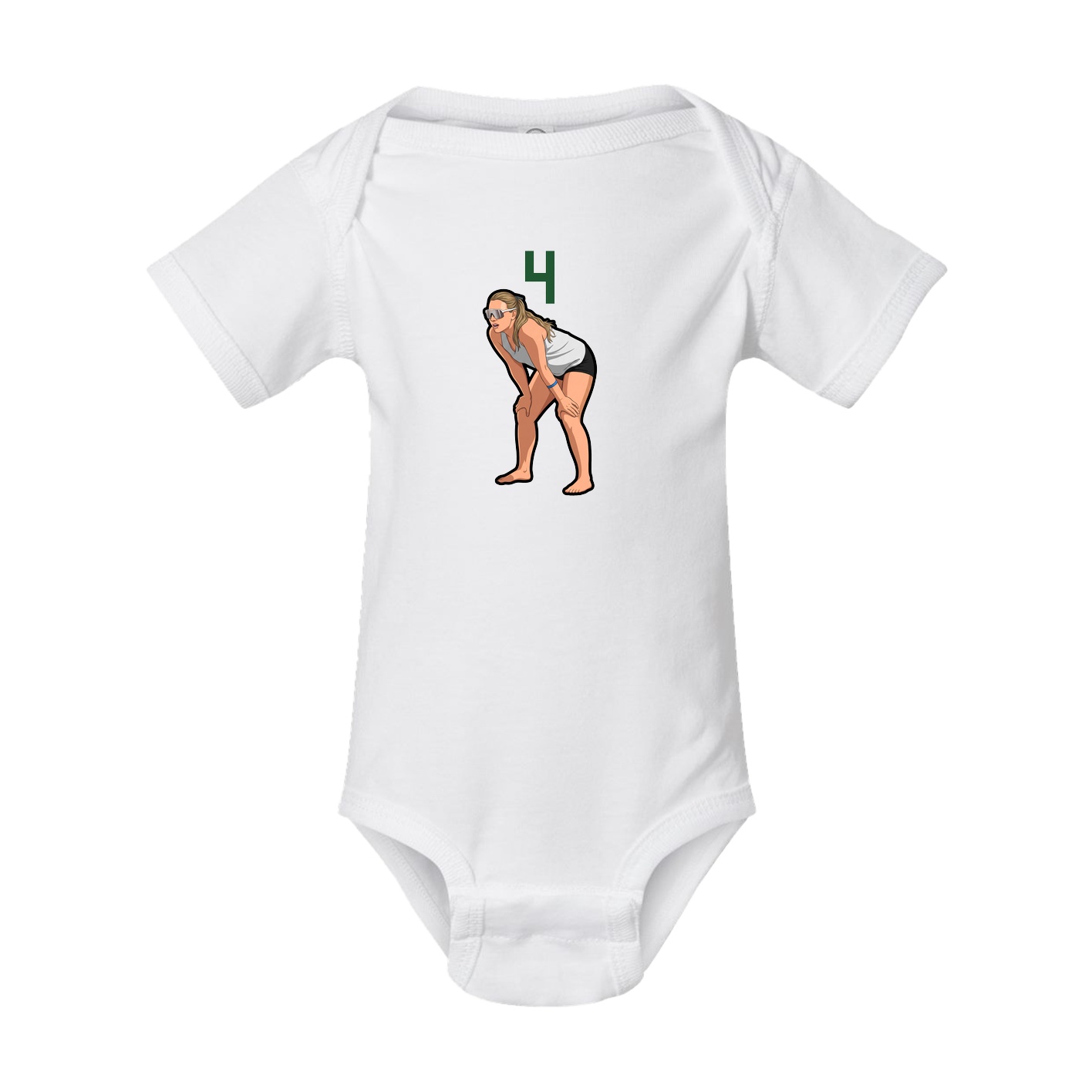 Baby Onesie — Number Top in White