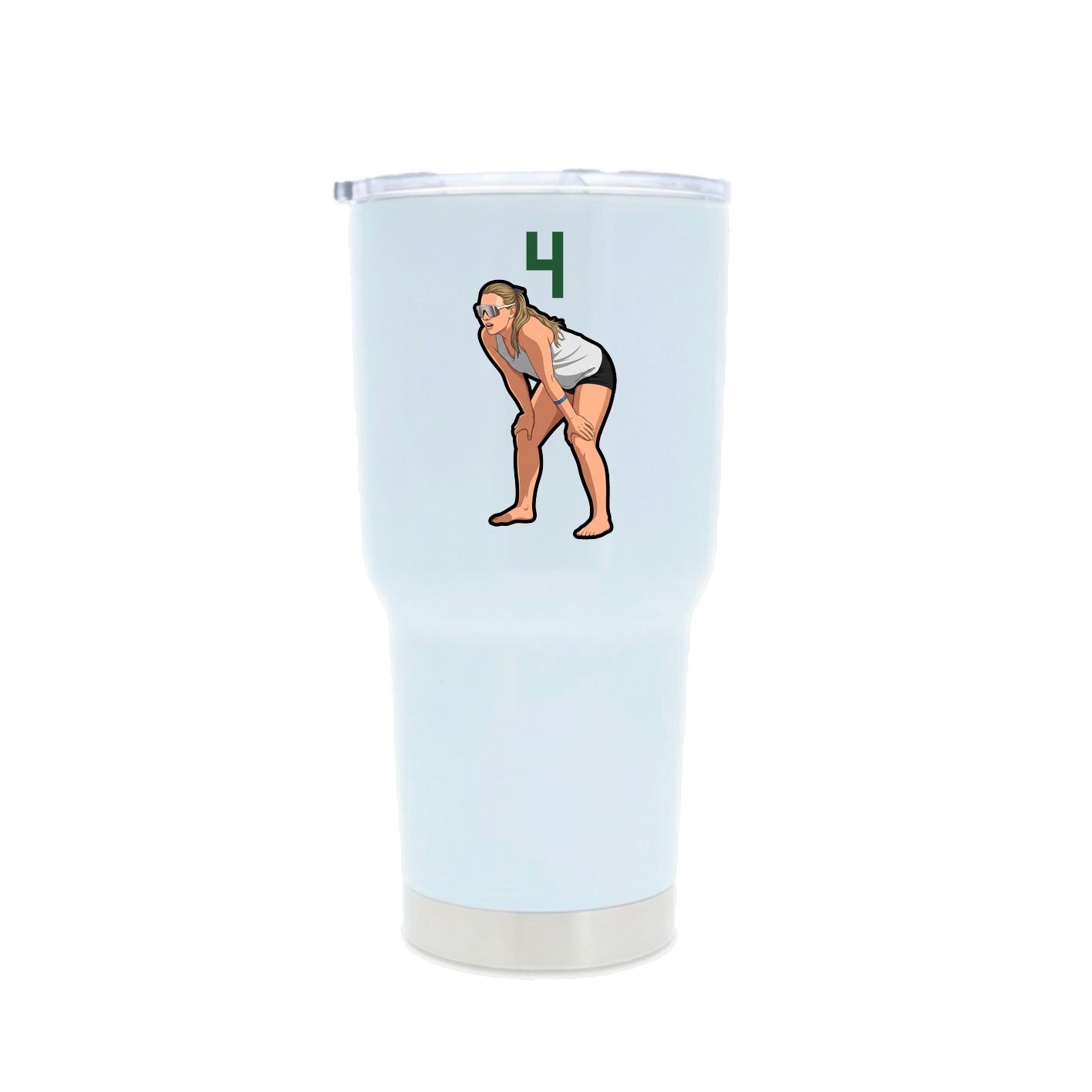 30oz Stainless Steel Tumbler — Number Top in White