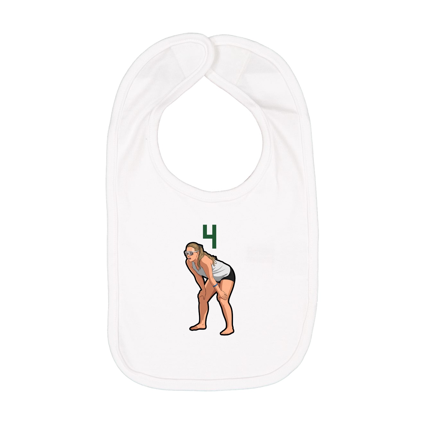 Infant Bib — Number Top in White