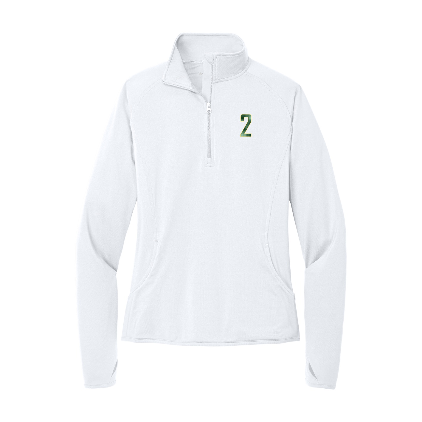 Women's Q-Zip Pullover — Front Shirsy in White
