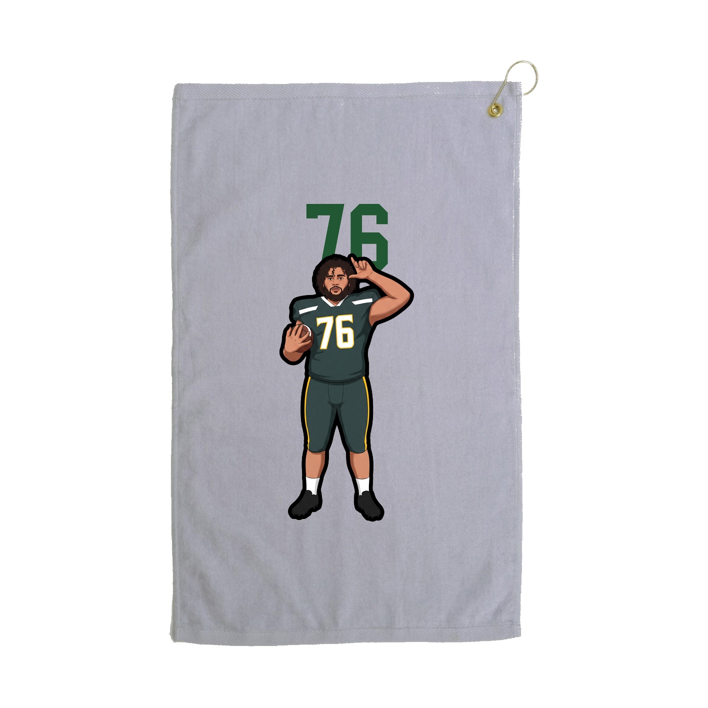 Golf Towel — Number Top in Grey