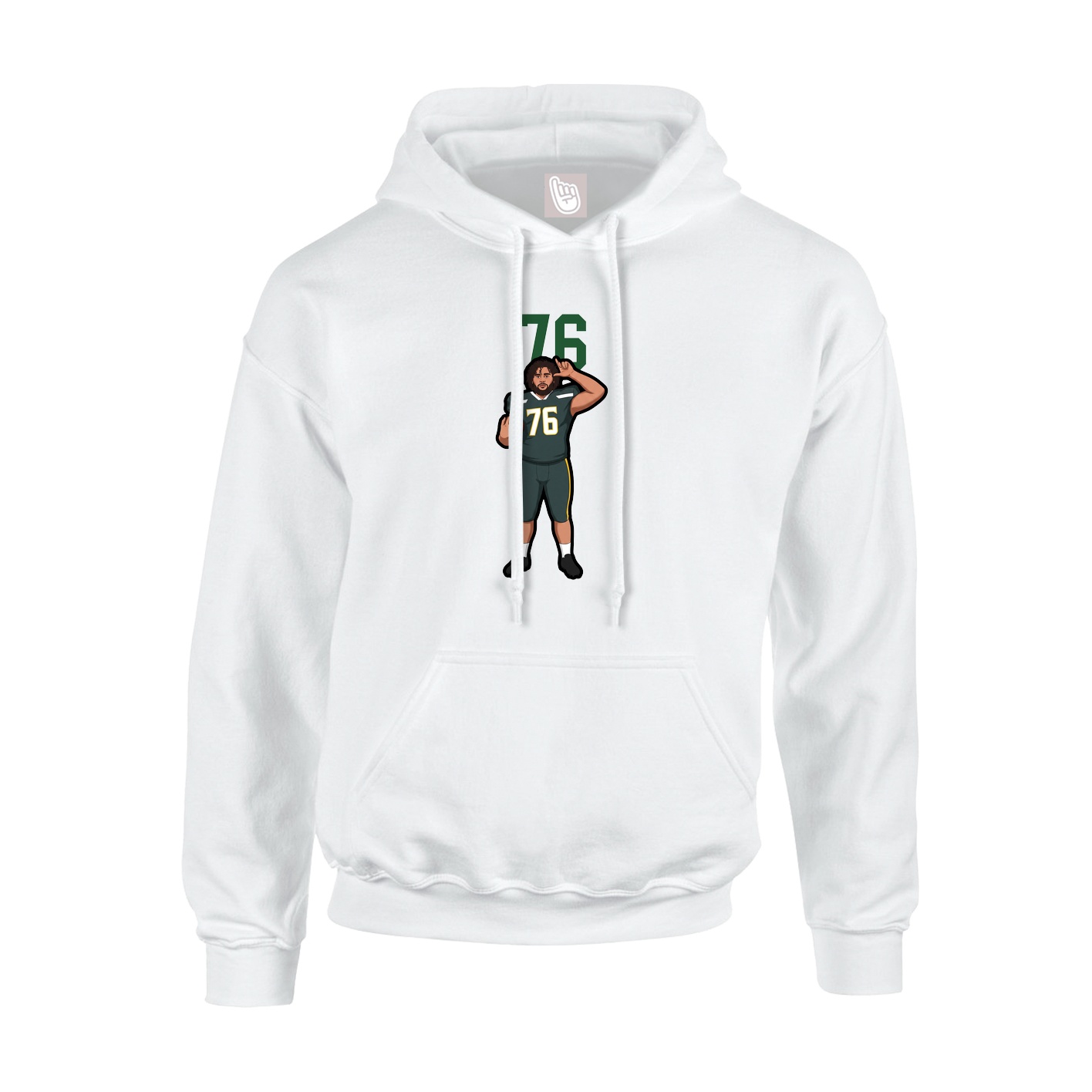 Youth Hoodie — Number Top in White