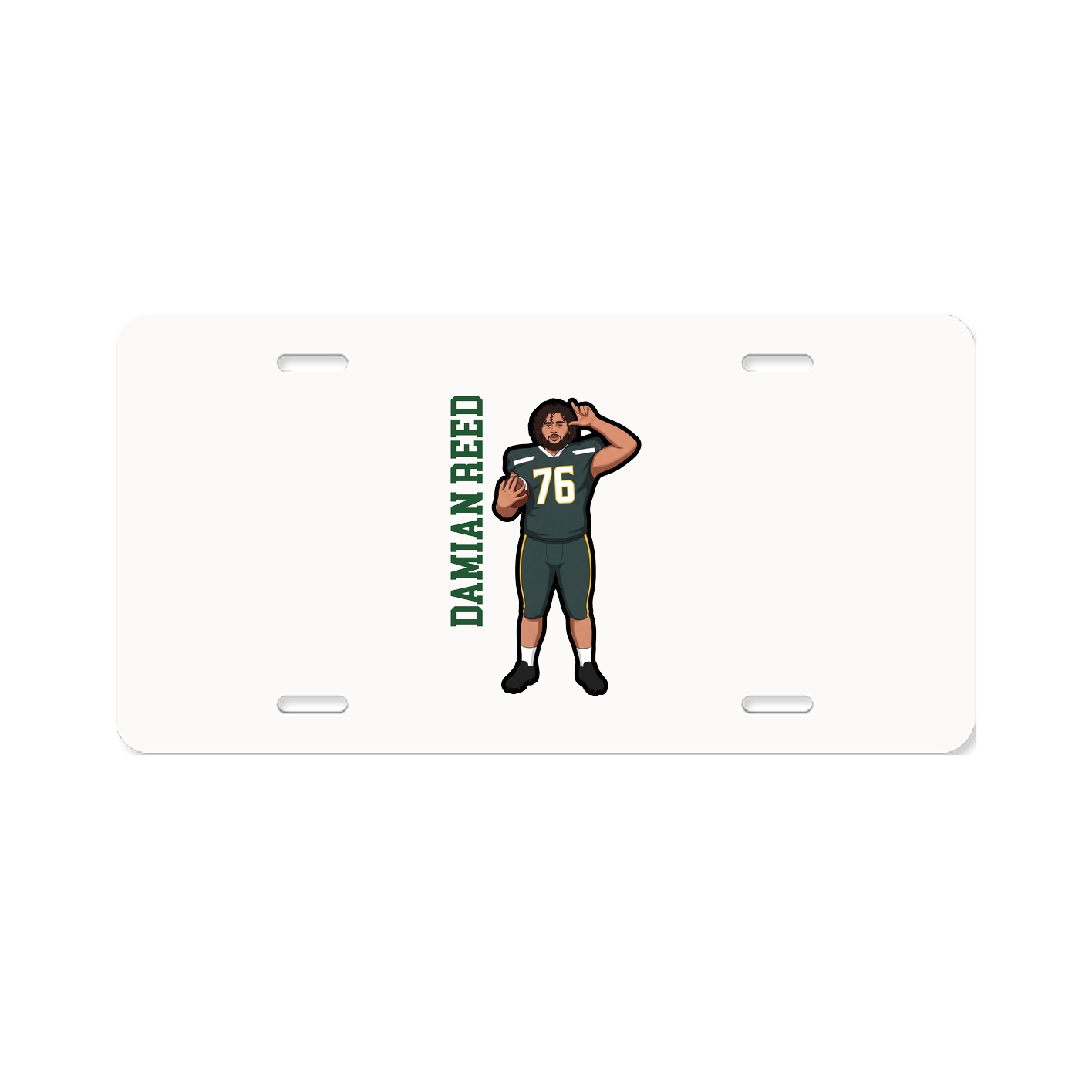 License Plate — Name Vertical in Classic