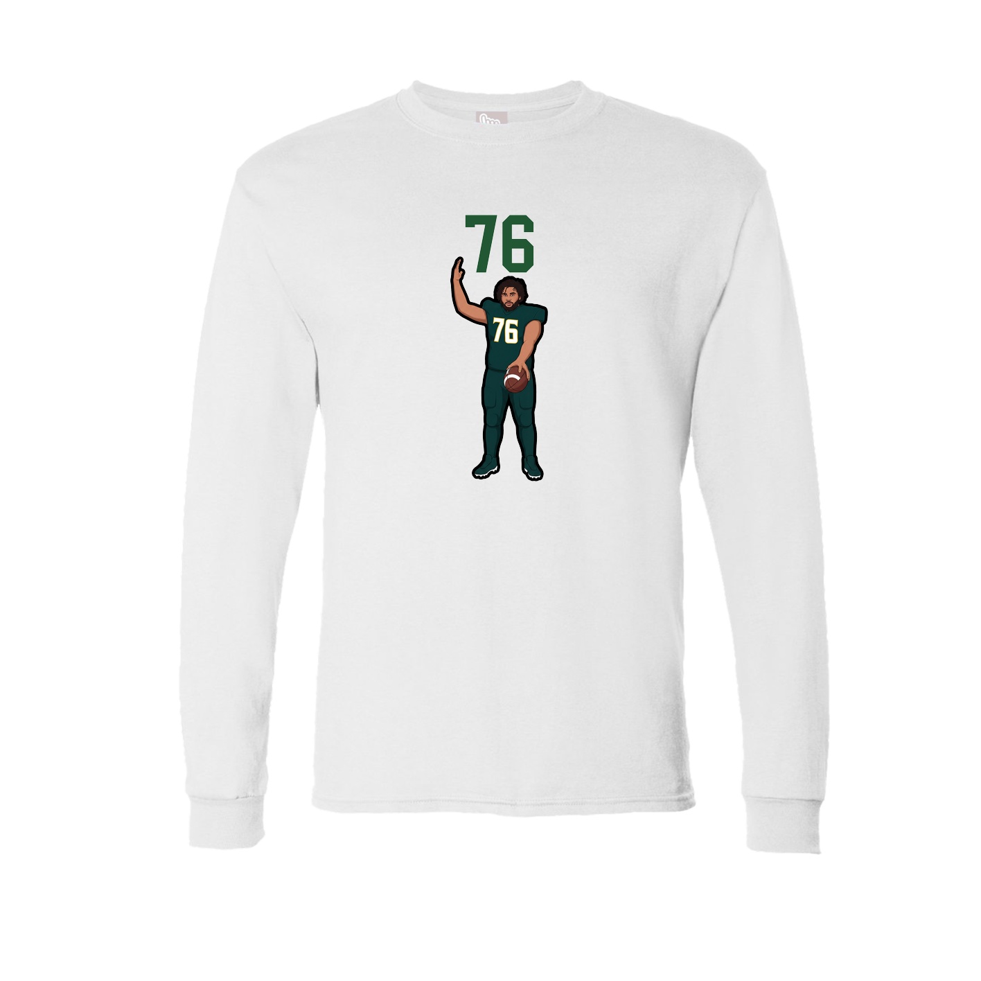 Long Sleeve Tee — Number Top in White