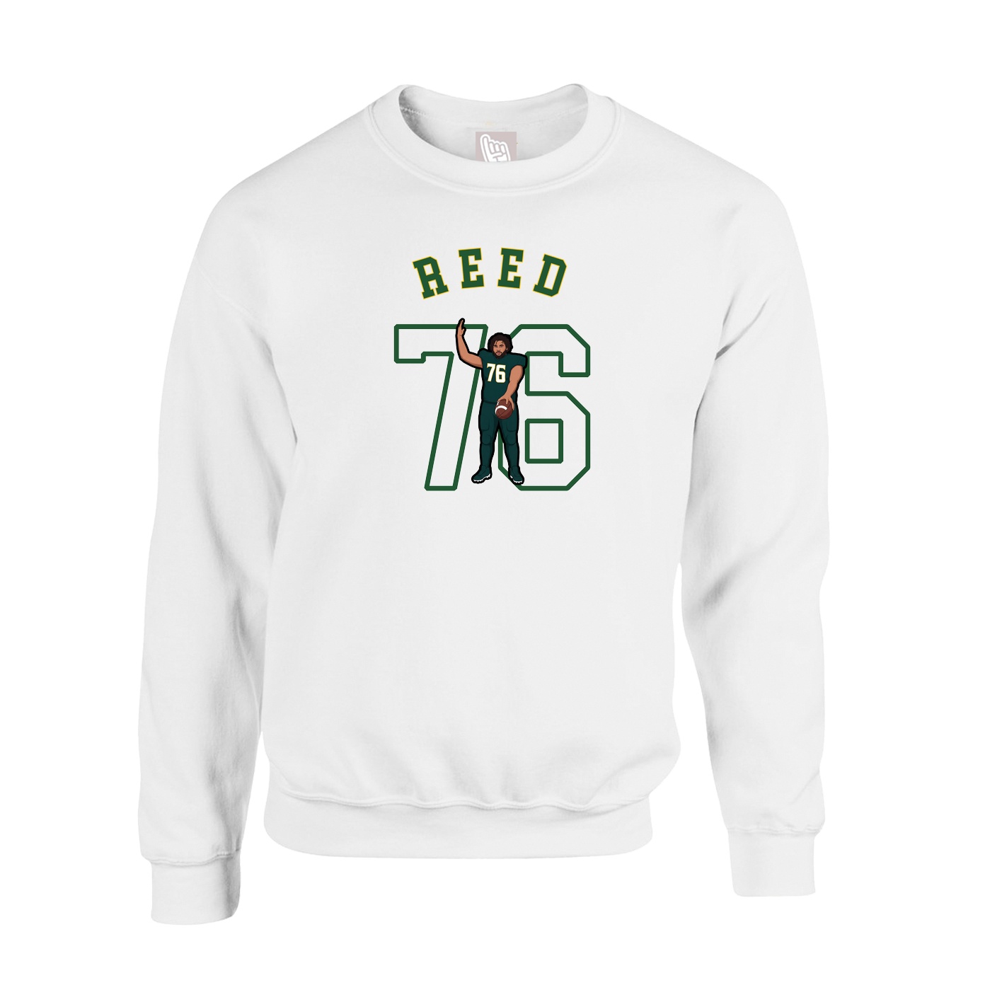 Fleece Crew — Shirsey Arch in White
