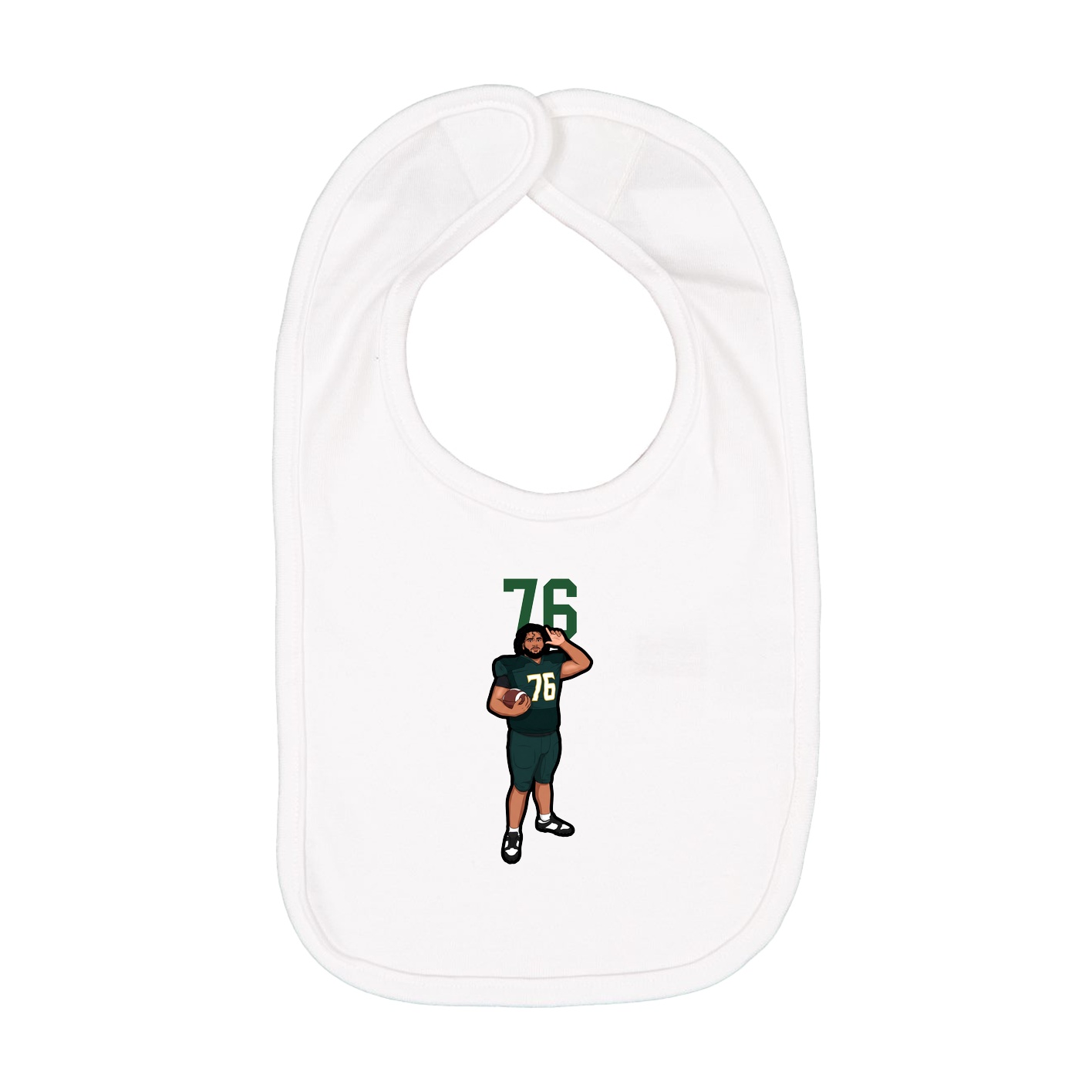 Infant Bib — Number Top in White
