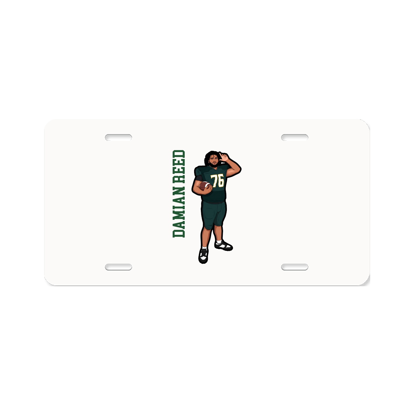 License Plate — Name Vertical in Classic