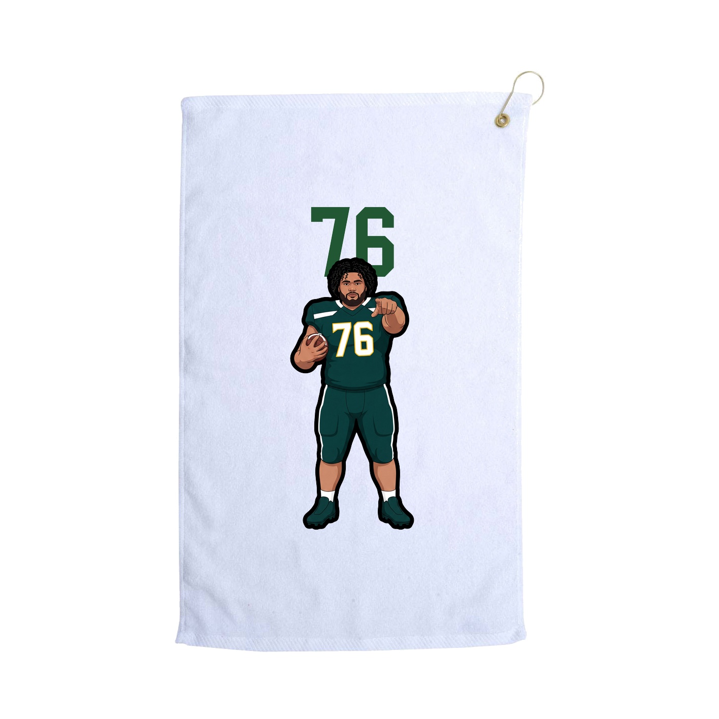 Golf Towel — Number Top in White
