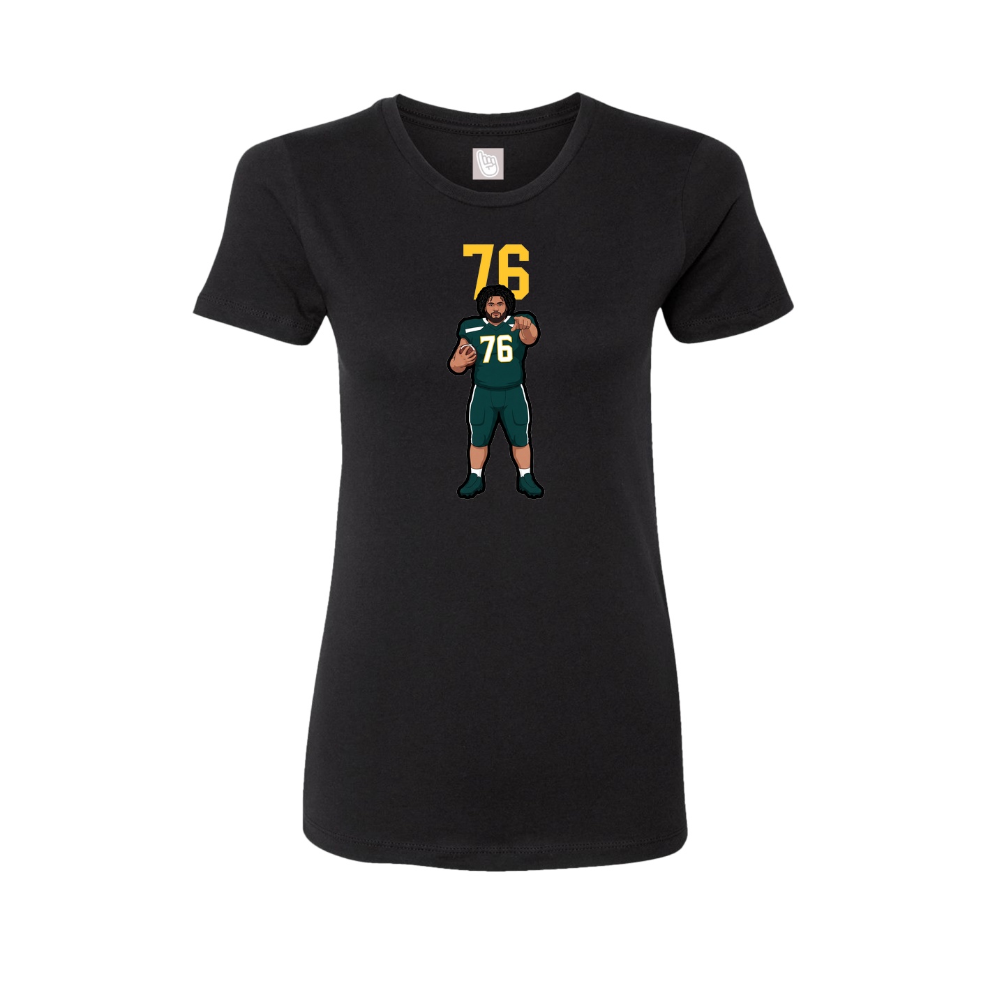 Fitted Women's Tee — Number Top in Black