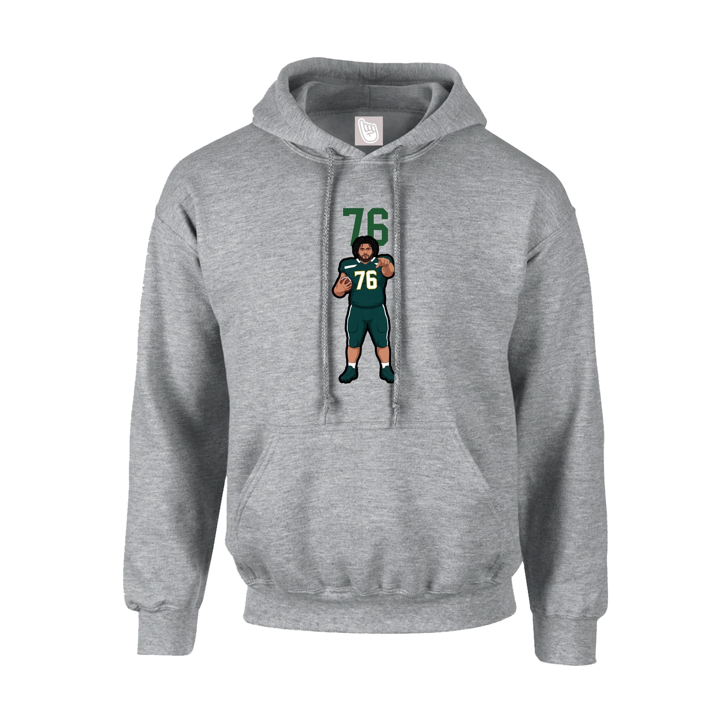 Hoodie — Number Top in Grey