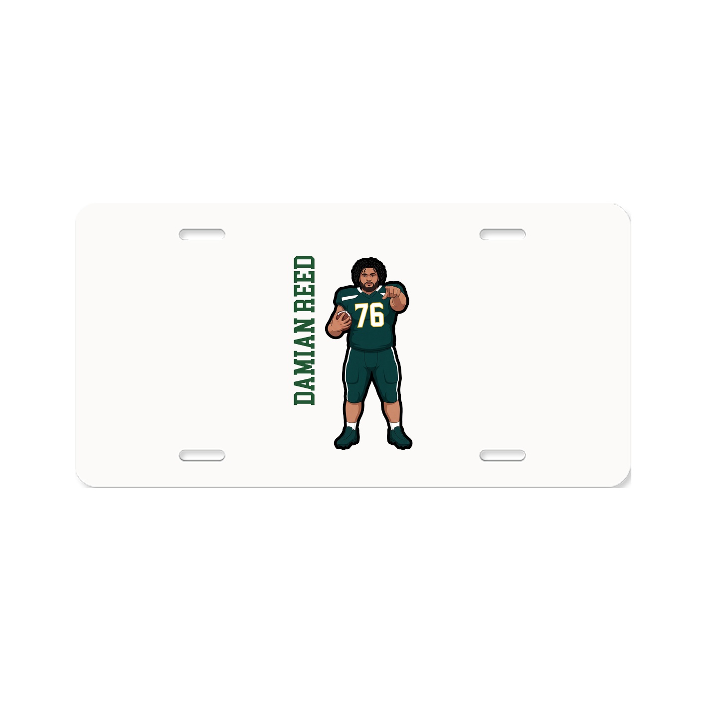 License Plate — Name Vertical in Classic