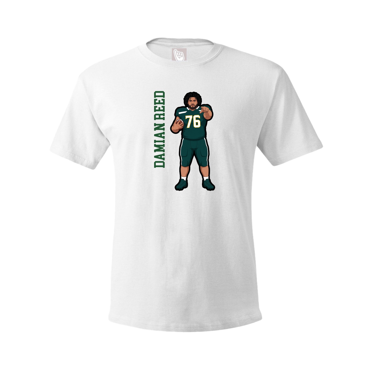 Tee — Name Vertical in White
