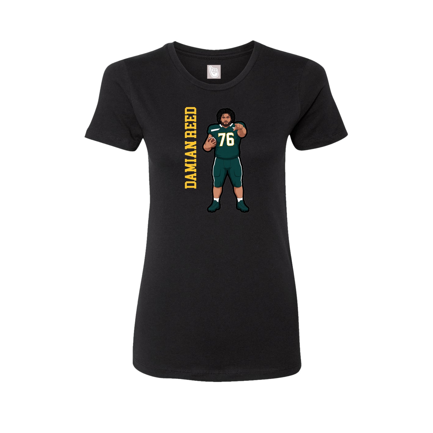 Womens Tee — Name Vertical in Black