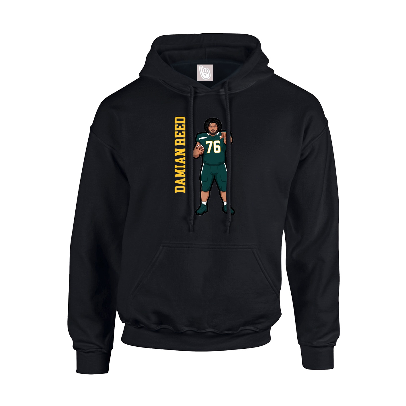 Youth Hoodie — Name Vertical in Black