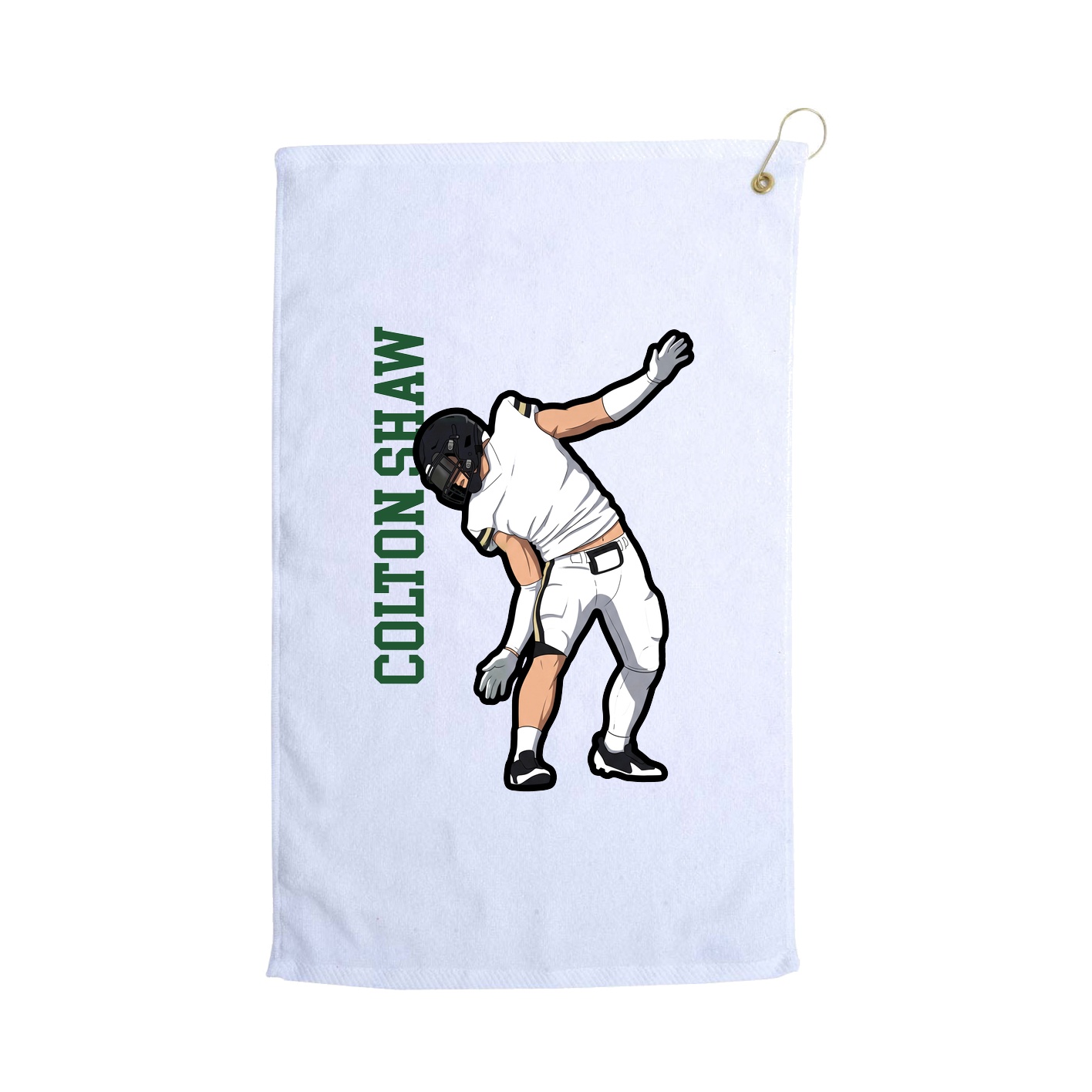 Golf Towel — Name Vertical in White