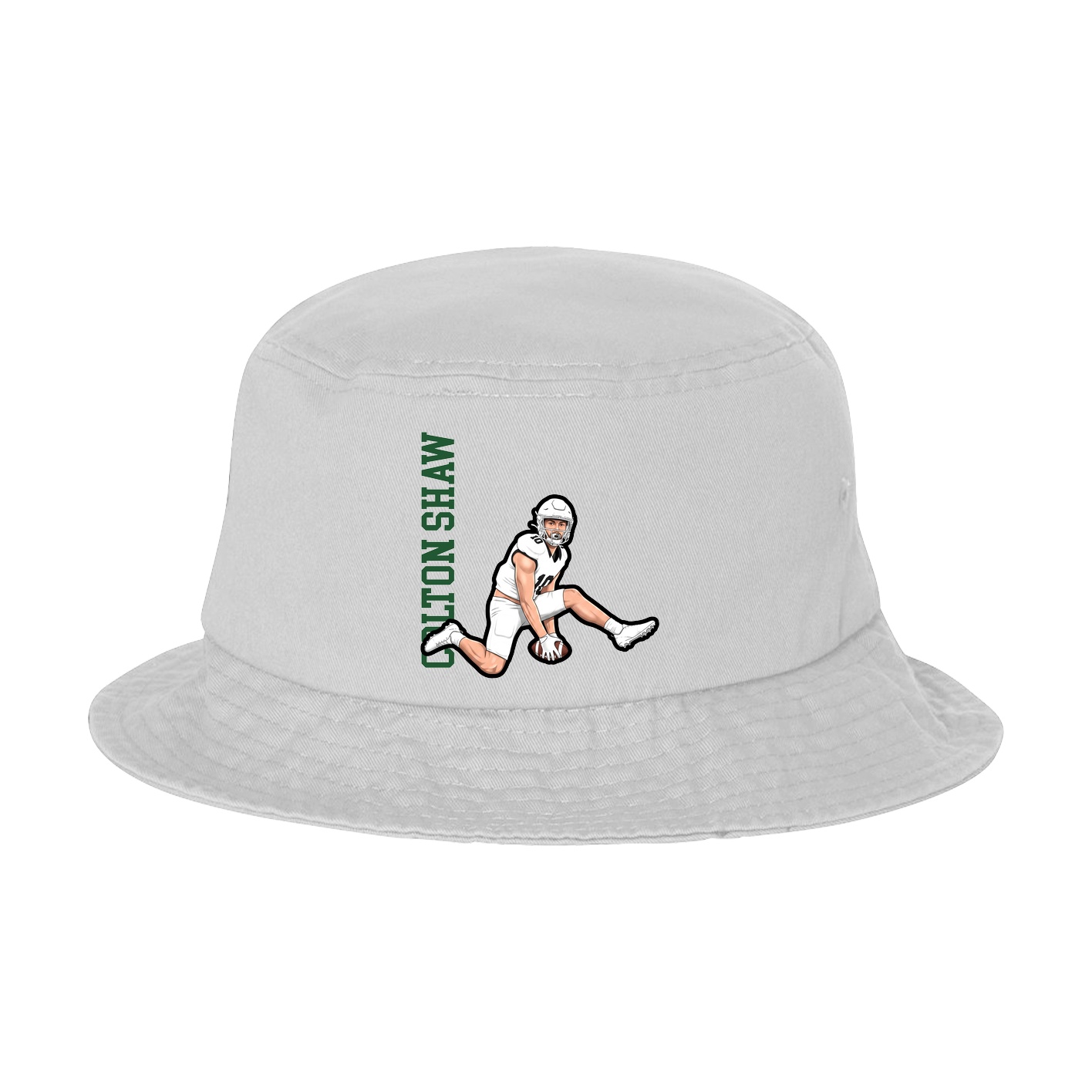 Bucket Cap — Name Vertical in White