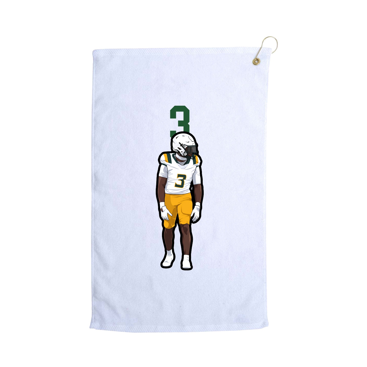 Golf Towel — Number Top in White