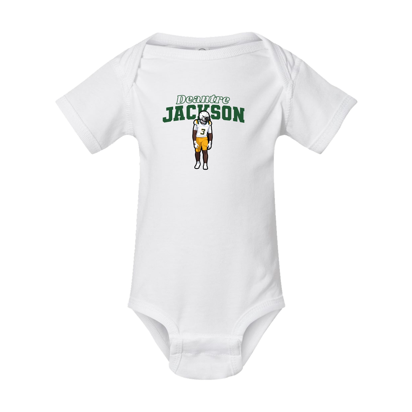 Baby Onesie — Name Arch in White