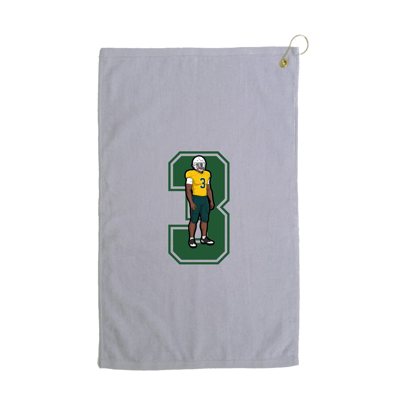 Golf Towel — Number in Grey