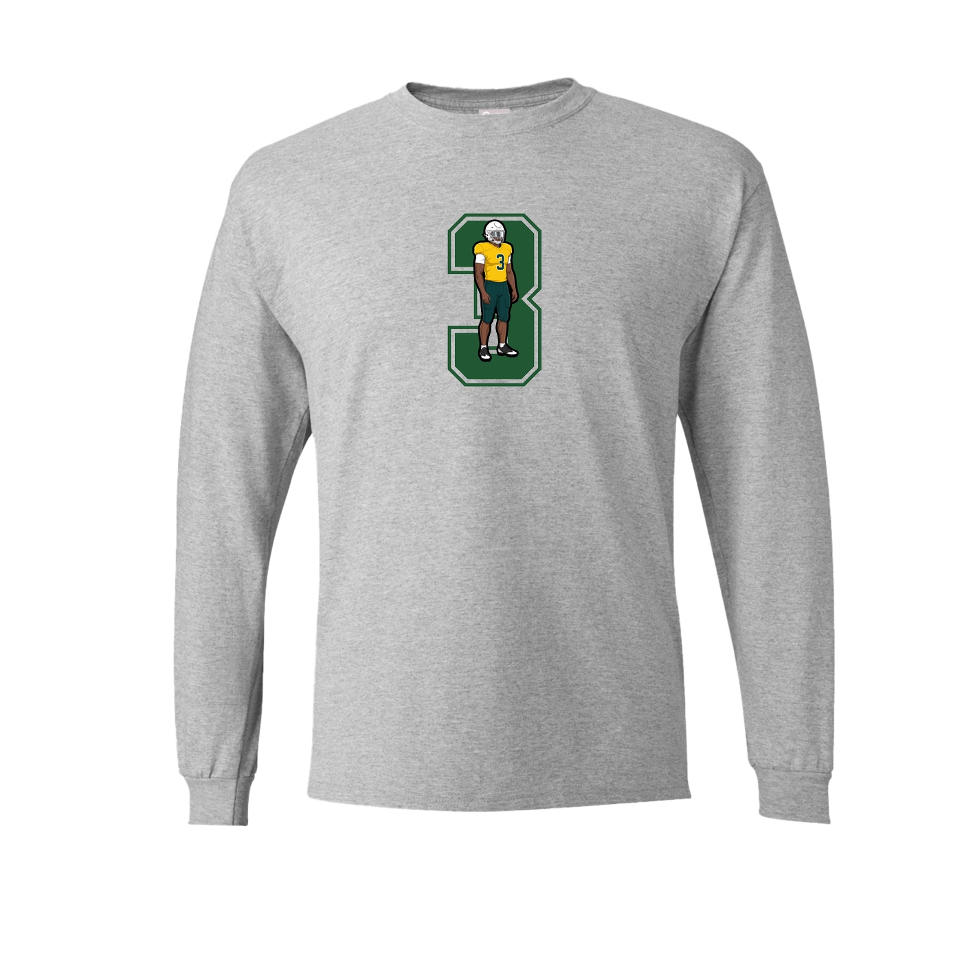 Long Sleeve Tee — Number in Grey