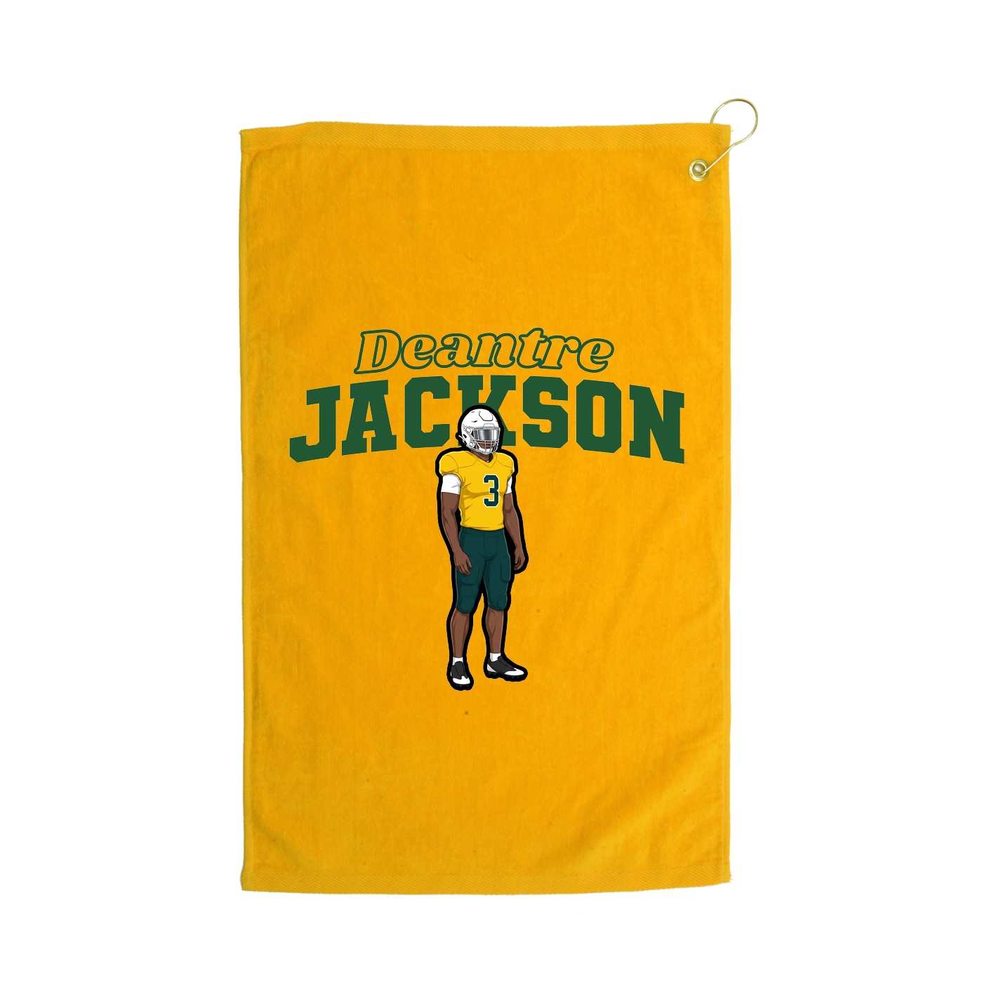 Golf Towel — Name Arch in Gold