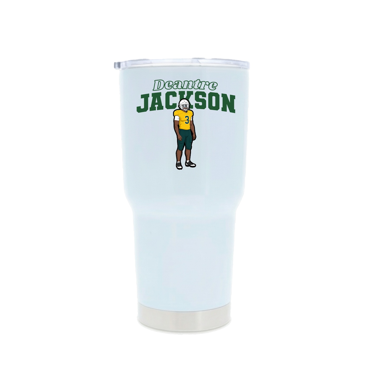 30oz Stainless Steel Tumbler — Name Arch in White