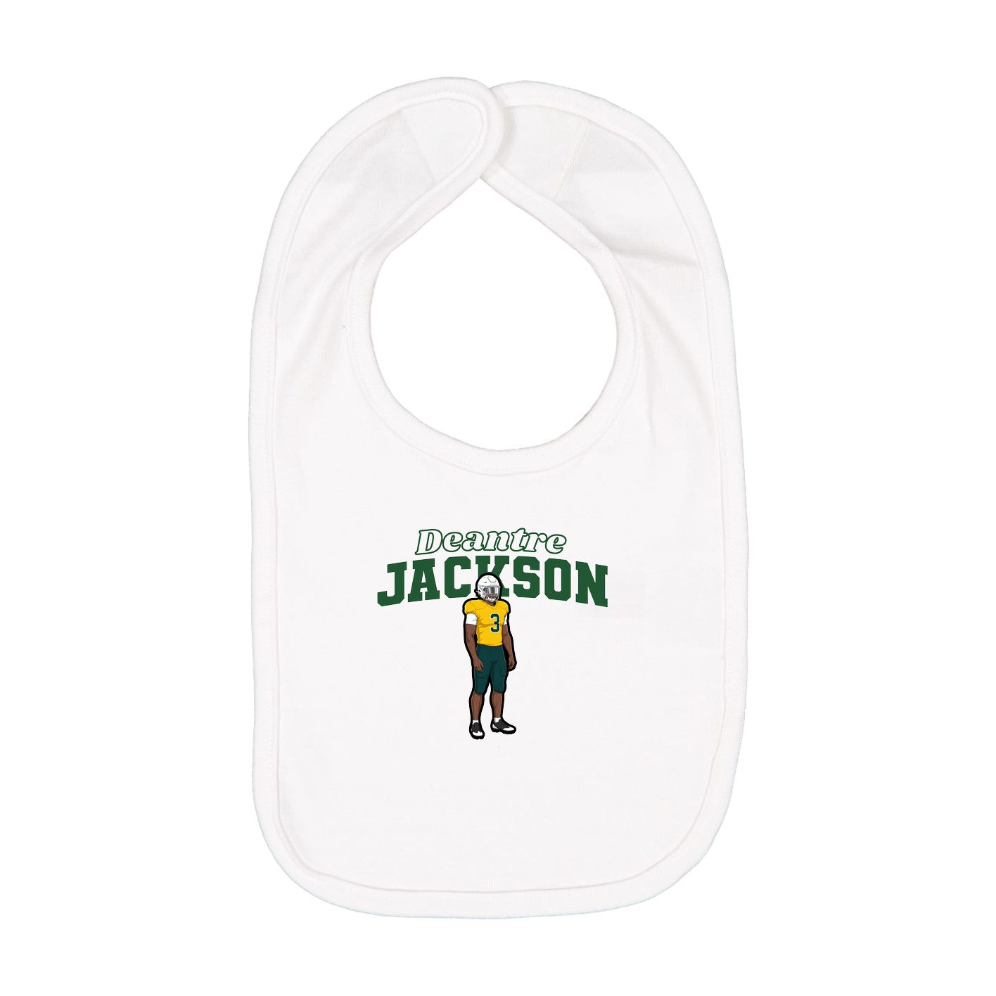 Infant Bib — Name Arch in White