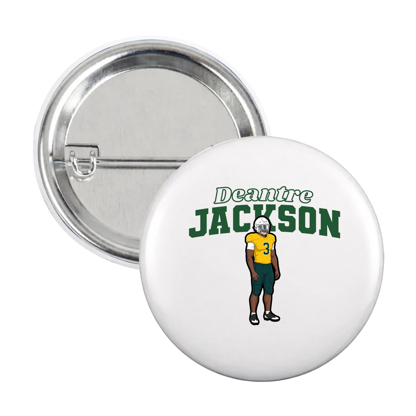 Game Day Button — Name Arch in White