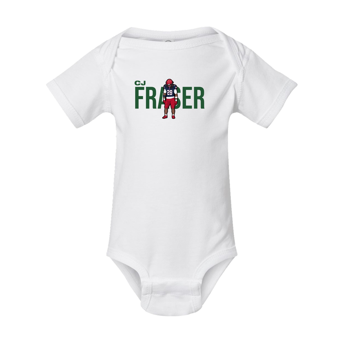 Baby Onesie — Player Name in White