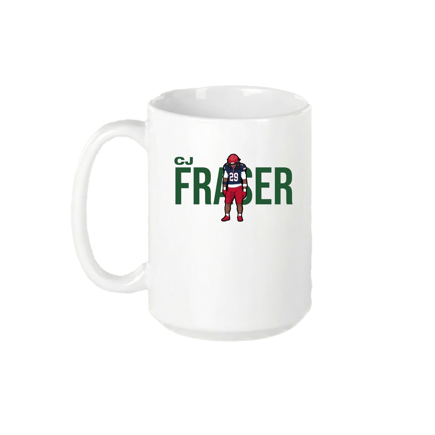 15oz Coffee Mug — Player Name in White