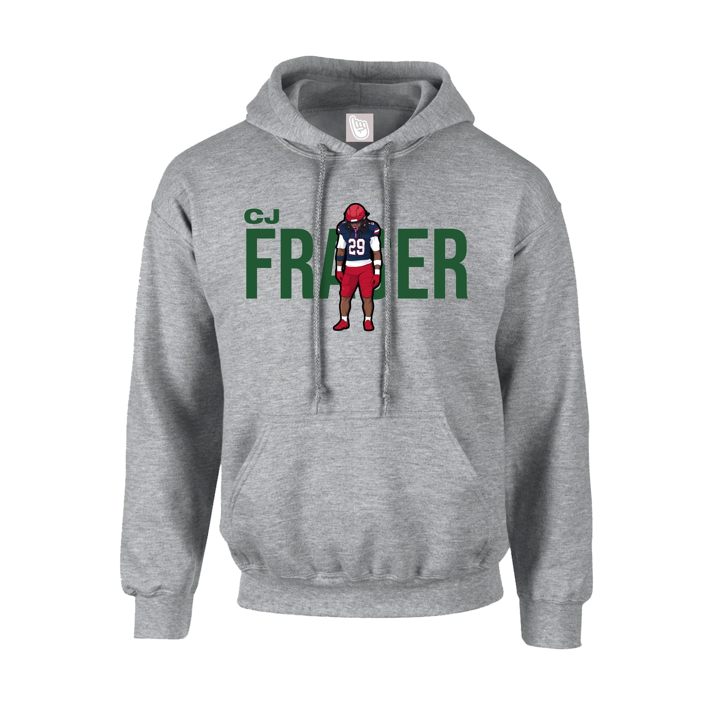 Youth Hoodie — Player Name in Grey