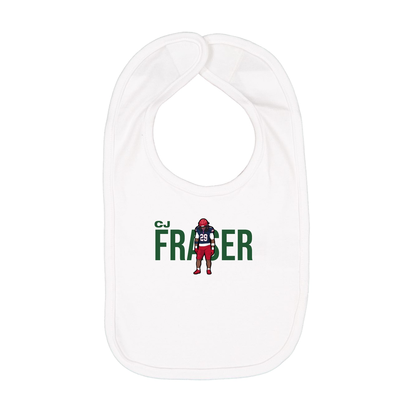 Infant Bib — Player Name in White