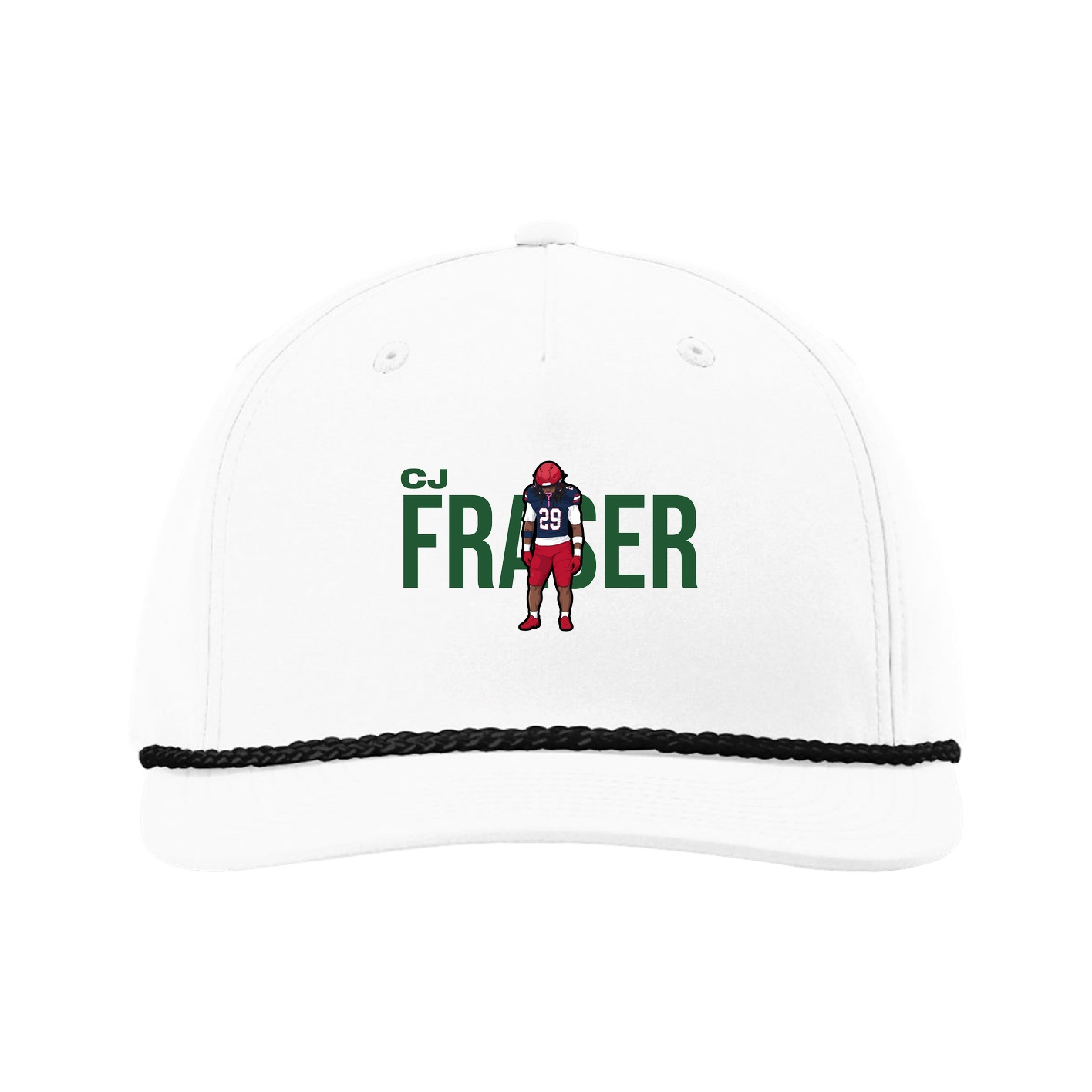 Five-Panel Classic Rope Cap — Player Name in White
