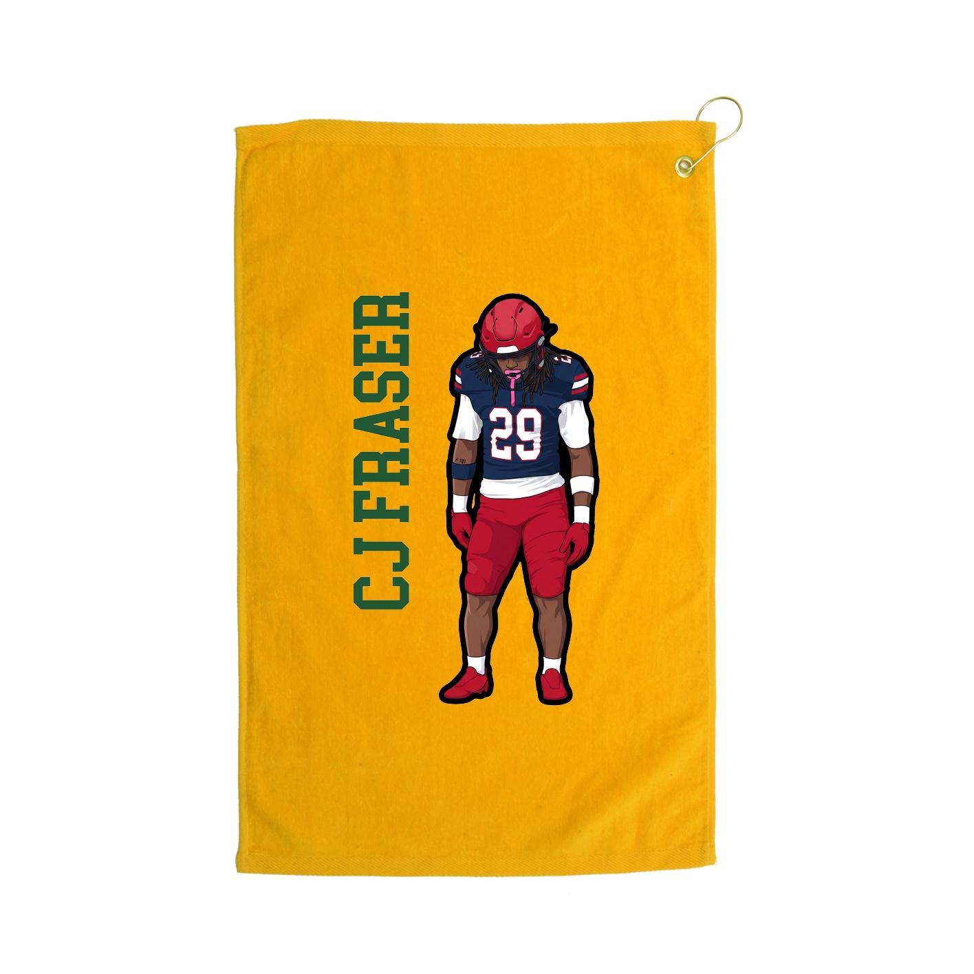 Golf Towel — Name Vertical in Gold