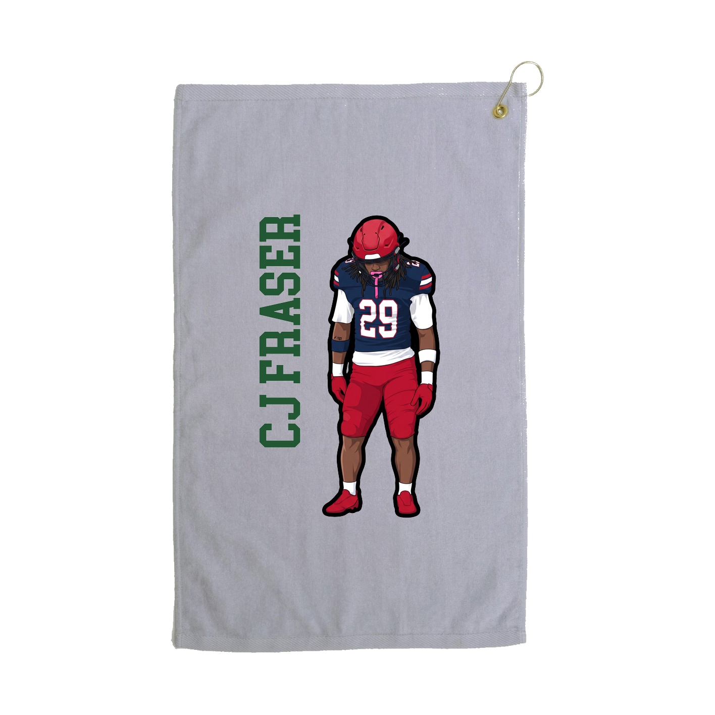 Golf Towel — Name Vertical in Grey