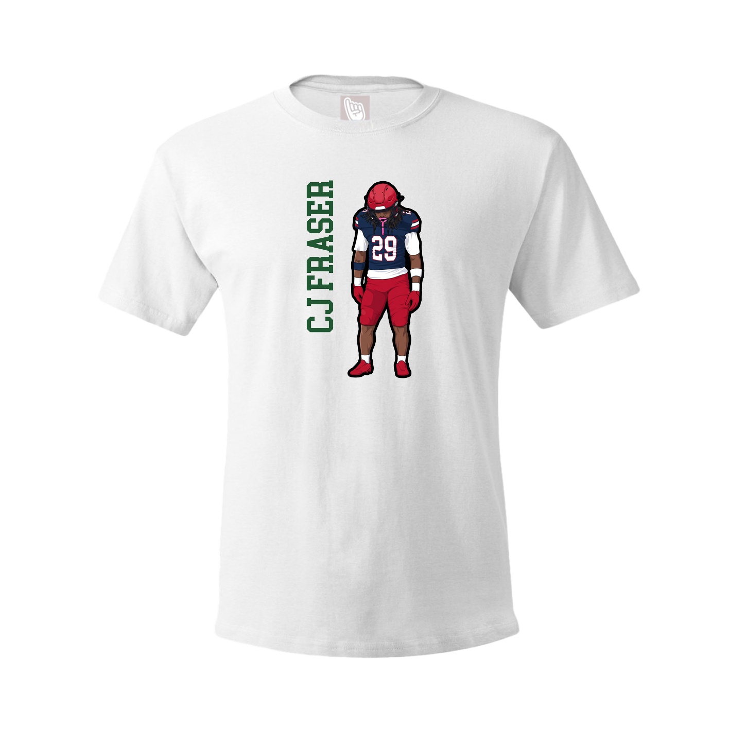 Tee — Name Vertical in White
