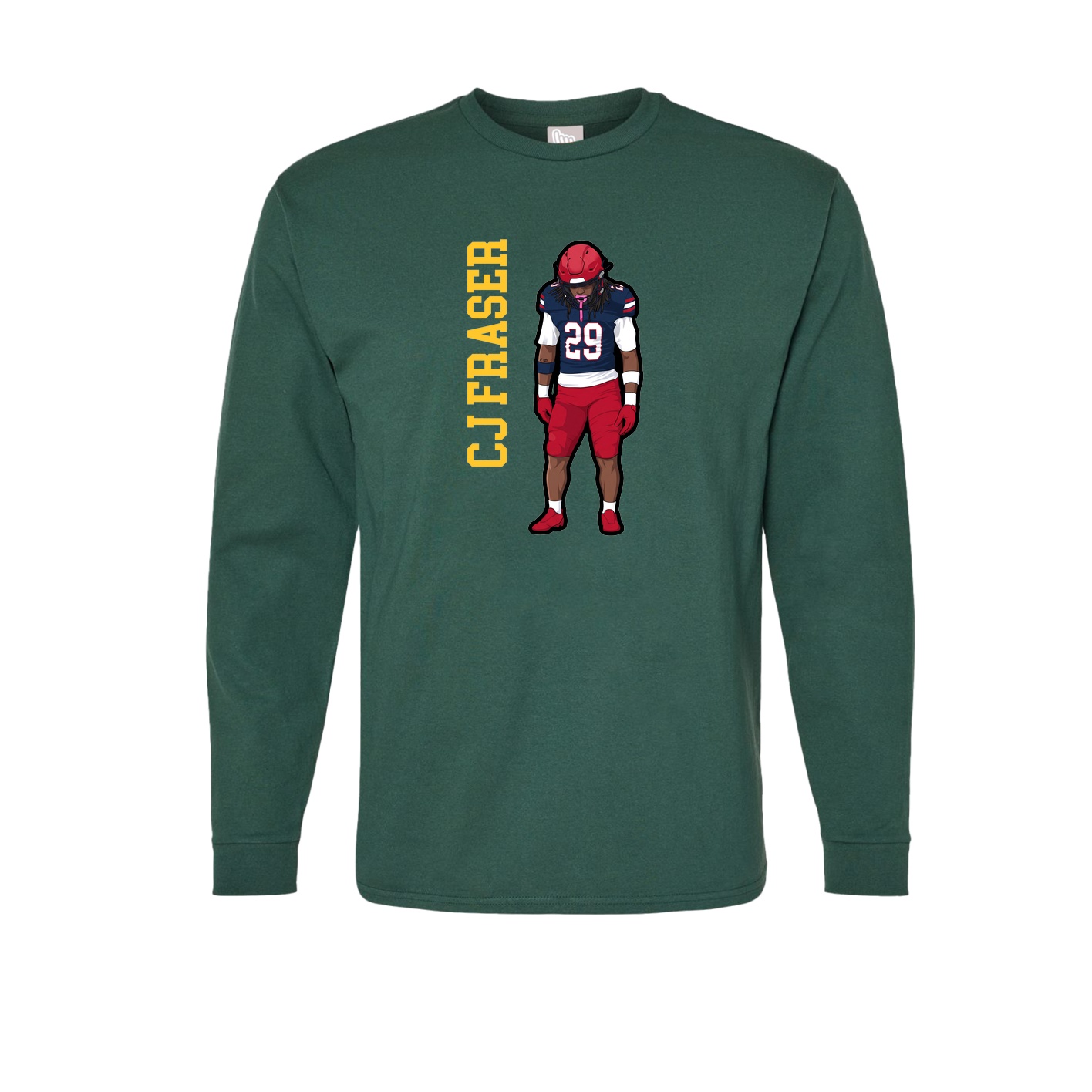 Long Sleeve Tee — Name Vertical in Green