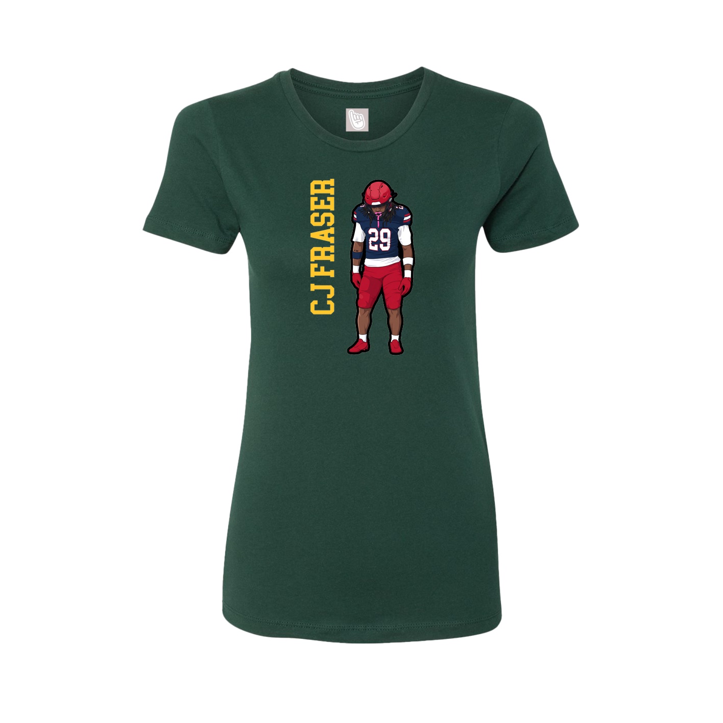 Womens Tee — Name Vertical in Green