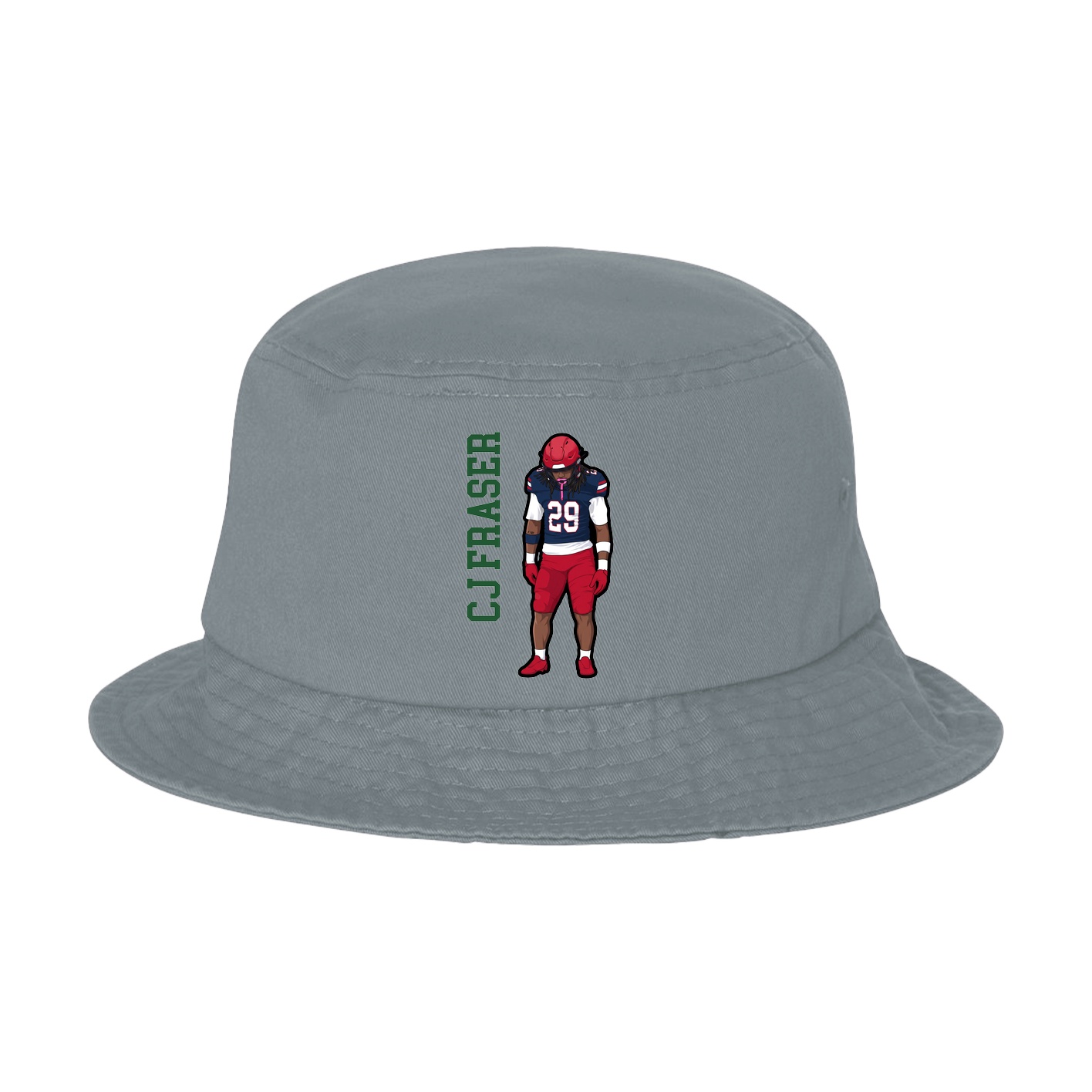 Bucket Cap — Name Vertical in Grey