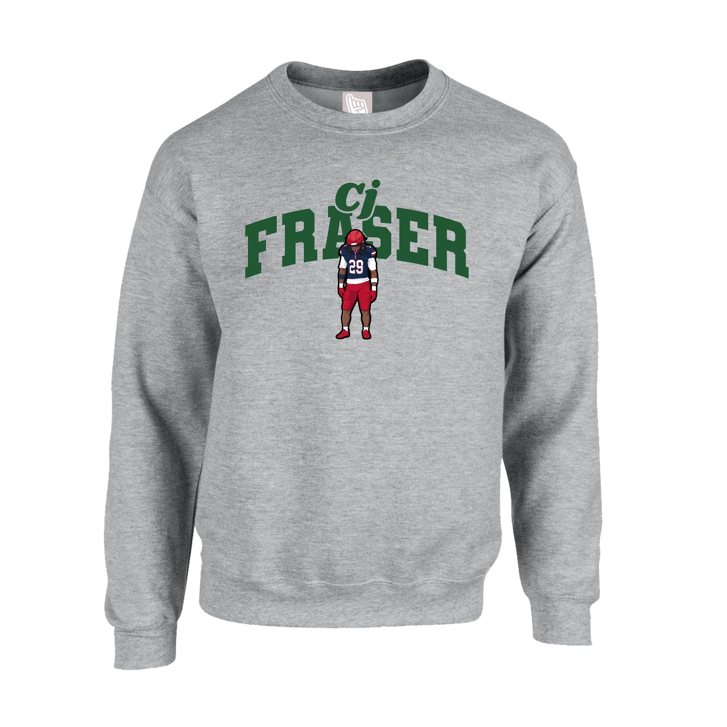 Fleece Crew — Signature Arch in Grey