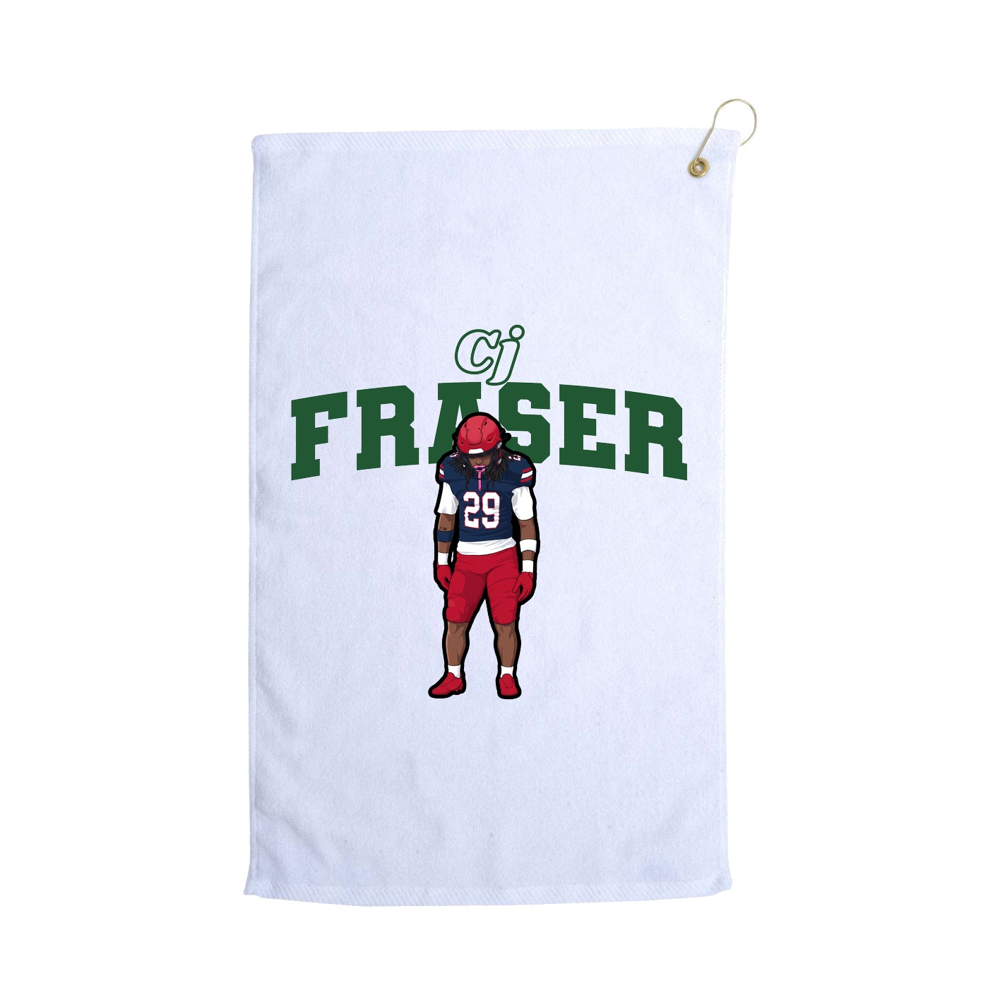 Golf Towel — Name Arch in White