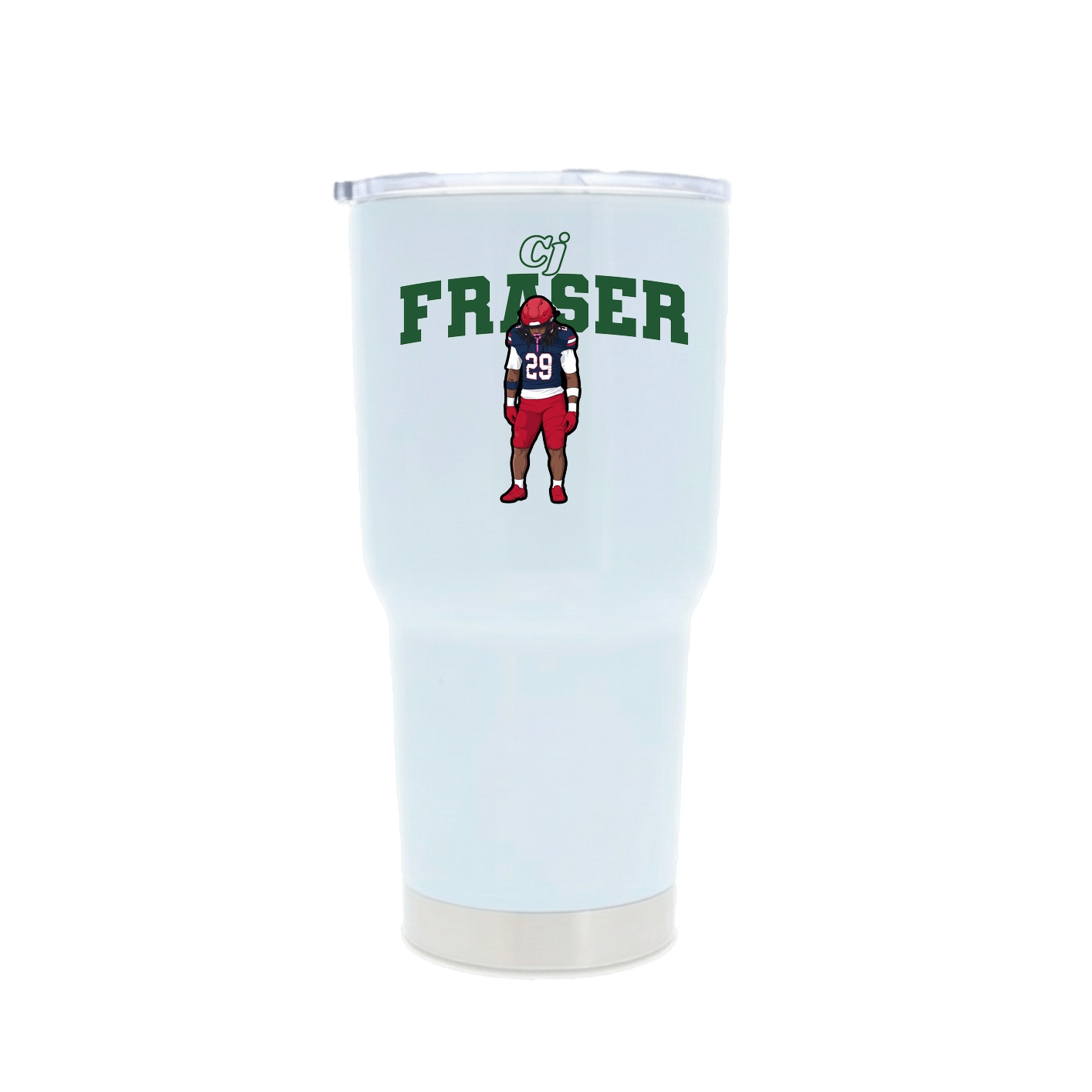 30oz Stainless Steel Tumbler — Name Arch in White