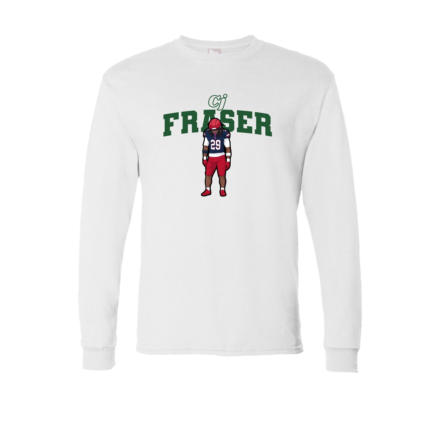 Long Sleeve Tee — Name Arch in White
