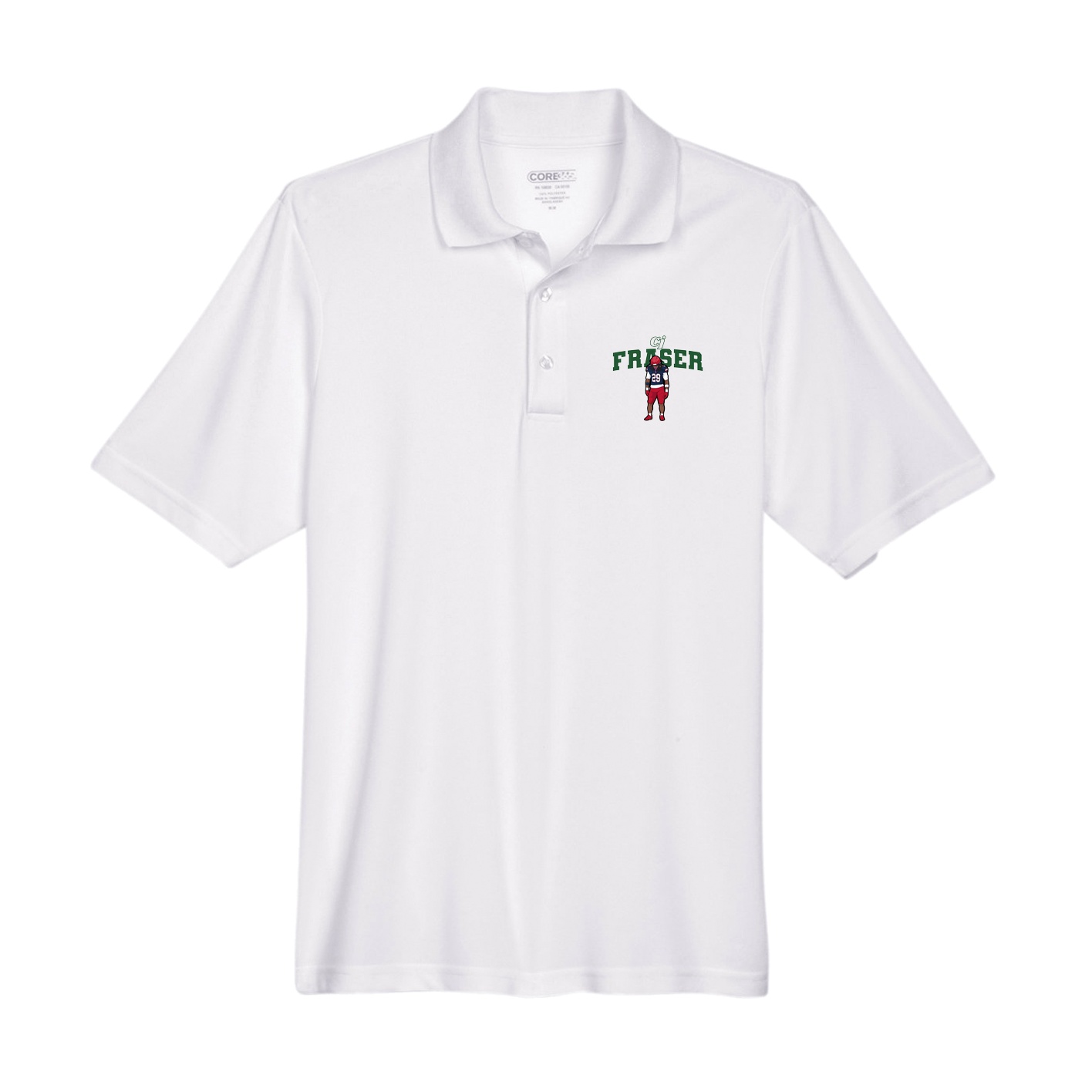Performance Polo — Name Arch in White